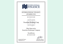 Most Innovative Securities Brokerage (2021, International Finance Awards)