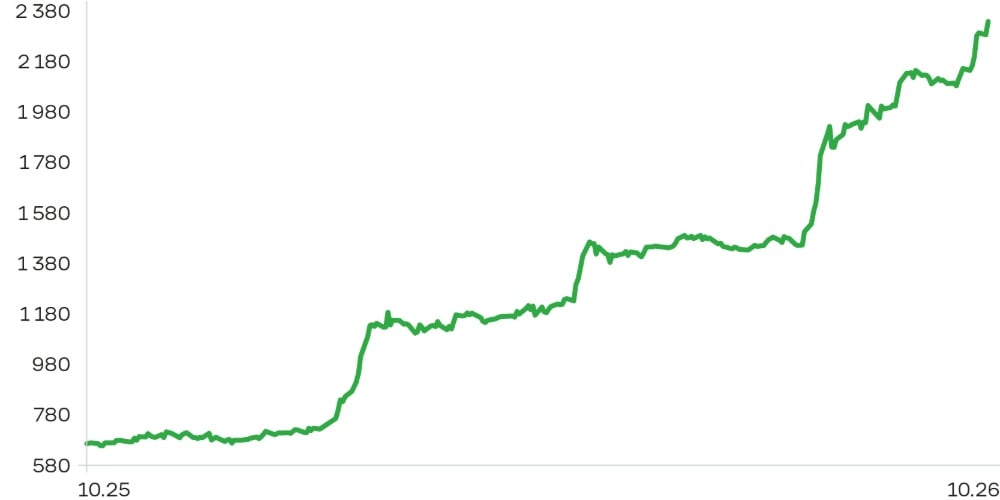 Tashkent Stock Market Index, 1 год