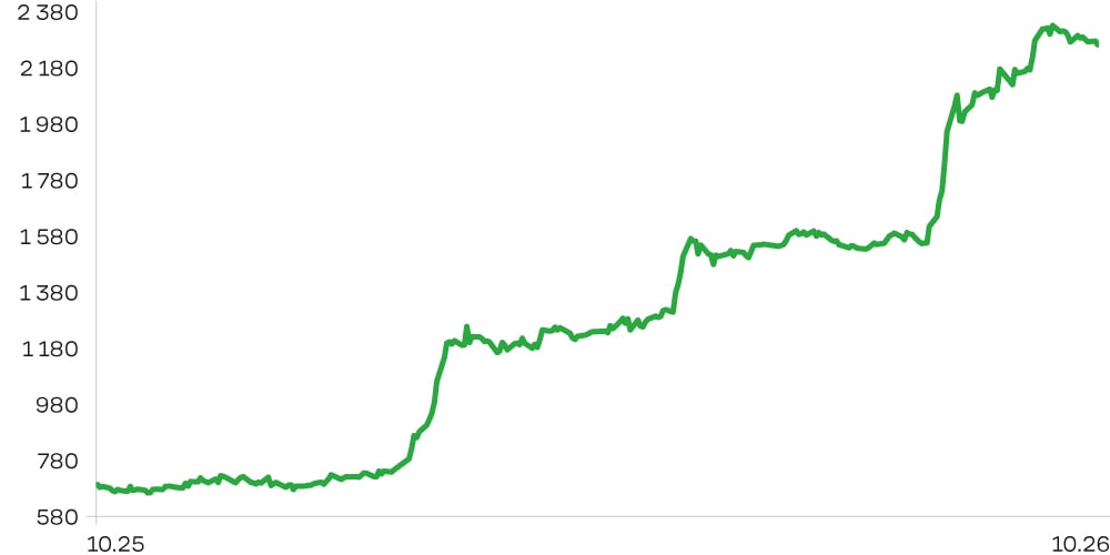 Tashkent Stock Market Index, 1 год