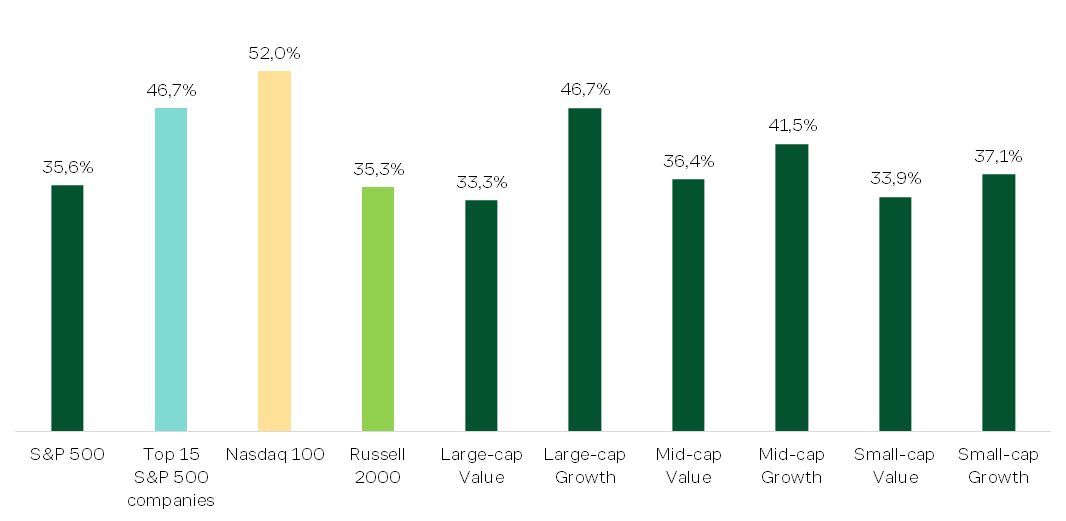 Share of Companies With Positive Returns Over the Review Period