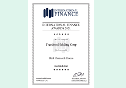 Best Research House (2021, International Finance Awards)
